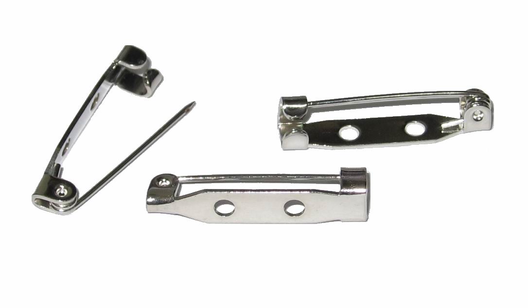 CH53 Safety pins metal flat base,flat ,26mm/10pcs ,platinum color (0 0)