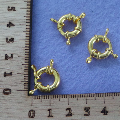 CH53096 Clasps and lobsters metallic spring ring clasps,spring ring ,15mm/1pcs ,gold plated (0 0)