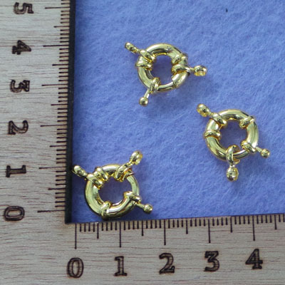 CH53097 Clasps and lobsters metallic spring ring clasps,spring ring ,13mm/1pcs ,gold plated (0 0)