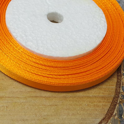 CH53328 Packaging ribbon satin ribbons,no filter ,6mm/23meters,orange color (0 0)