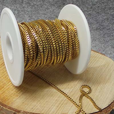 CH53605 Stainless steel venetian chain per meter 2mm/1meters gold plated (0 0)