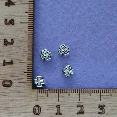 CH53620 Full drilled metal crosses 6mm/10pcs platinum color (0 0)