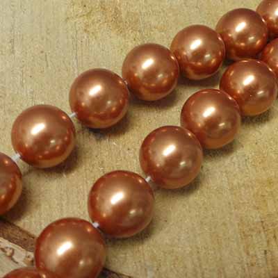 CH53770 Ημιπολύτιμοι Λίθοι Συνθετικό Μαργαριτάρι Στρόγγυλο Μπίλια ,14mm/28Τεμ.,Καφέ Χρώμα (4 0) (120gr) ()