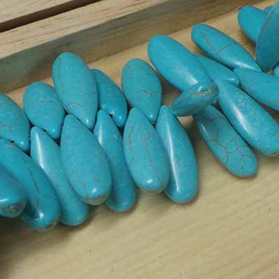 CH53918 Natural howlite teardrops  for jewellery 20x10mm/90pcs/   tyrquoise color,   ,material ,, (0 0)