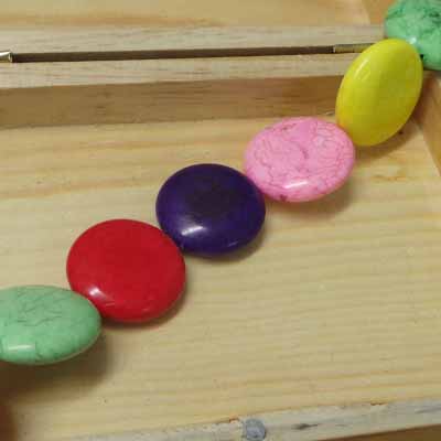 CH53934 ΣΤΡΟΓΓΥΛΟΣ ΠΛΑΚΕ ΧΑΟΛΙΤΗΣ  ΓΙΑ ΚΟΣΜΗΜΑ 25mm//16Τεμ.   ΠΟΛΥΧΡΩΜΑ,   ,ΣΥΝΘΕΣΗ , (6 0) (gr) ()