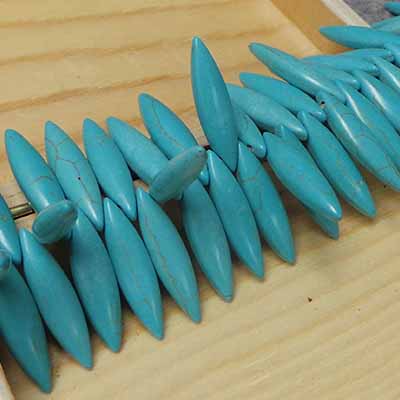 CH53950 SYNTHETIC HOWLIGHT STICKS  FOR JEWELLERY 30X8mm/110Pcs/   TYRQUOISE COLOR,   ,Material ,, (5 2) ()