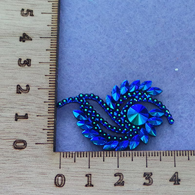 CH53997 Sew-on acrylic stones ,for sewing 25x43mm/1pcs/ blue color, flat  ,material glass,,beads (0 0)