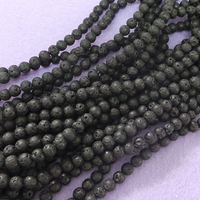 CH54042 Natural Lava Round Beads ,For Jewellery 6mm/65Pcs//Ø1mm Black Color,   ,Material ,,Beads (4 2) ()