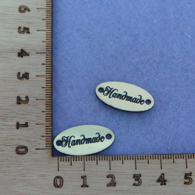 CH54252 Ακρυλικα διακοσμητικα ραπτικης “handmade” 12x25mm/2τεμ. επιχρυσο χρωμα (0 0)