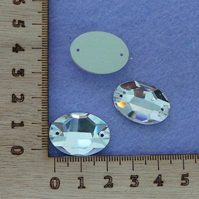 CH54417 Sew-on glass stones ,for sewing 17x14mm/1pcs/ crystal color, flat  ,material glass,, (0 0)