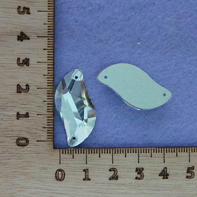 CH54419 Sew-on glass stones ,for sewing 16x30mm/1pcs/ crystal color, flat  ,material glass,, (0 0)