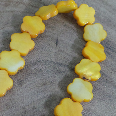 CH54504 Natural Freshwater Shell Beads FOR JEWELLERY 12mm/32Pcs/ YELLOW COLOR, ,Material ,BEADS (17 7) ()