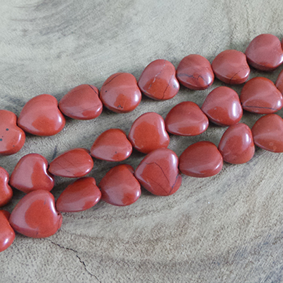 CH55049 Semi precious stones jasper hearts,flat ,11mm/35pcs ,brown color (0 0)