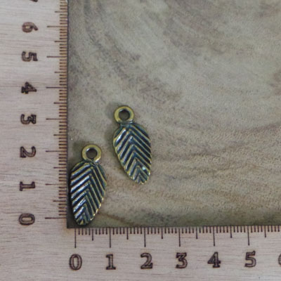 CH55169 Diy ornaments metal leaves, ,26x11mm/5pcs ,green color (0 0)