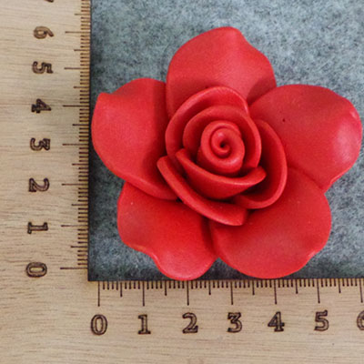 CH55223 Polymer clay beads flowers, ,60mm/1pcs ,red color (0 0)