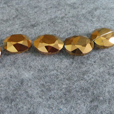 CH55331 Γυαλινες οβαλ χαντρες  για κοσμημα 20x24mm/13τεμ. μπρονζε χρωμα,   ,συνθεση γυαλι,χαντρα (0 0)