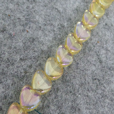 CH55360 Heart glass beads ,for jewellery 10mm/33pcs/ yellow color,   ,material glass,saint valentine,beads (0 0)