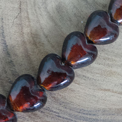 CH55370 Heart glass beads  20mm/20pcs brown color for jewellery  beads (-1 0)