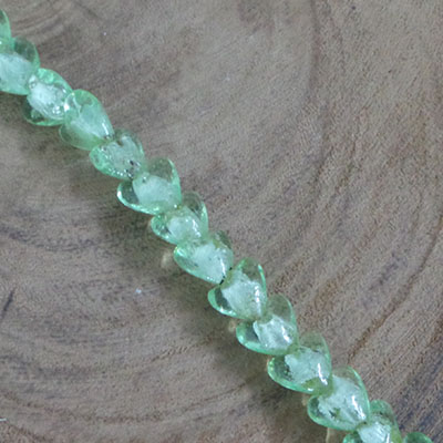 CH55377 Heart Glass Beads  15mm/33Pcs Light Green Color For Jewellery  Beads  (7 8) ()