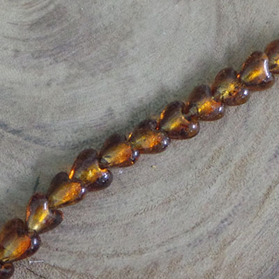 CH55379 Heart Glass Beads 12mm/33Pcs Brown Color For Jewellery Beads (14 10) ()
