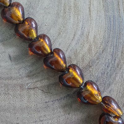 CH55381 Heart Glass Beads 15mm/29Pcs Brown Color For Jewellery Beads (5 3) ()