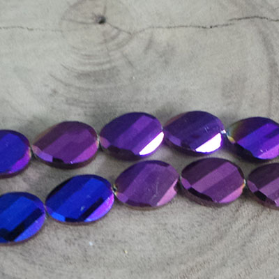 CH55382 Oval shape glass beads  18x13mm/18pcs lilac color for jewellery  beads (0 0)