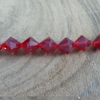 CH55802 Beads and Spacers Glass Bicone, ,6mm/55Pcs ,Red Color (2 0) ()