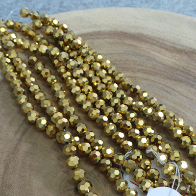 CH55808 Round faceted glass beads ,for jewellery 8mm/52pcs/ golden color,   ,material glass,,beads (0 0)