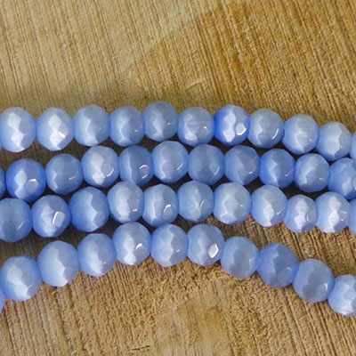 CH56198 Synthetic cat’s eye round faceted beads ,for jewellery 6mm/64pcs/40cm blue color,   ,material ,,beads (0 0)