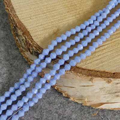 CH56346 BICONE GLASS BEADS , 4MM/85PCS//Ø1,5MM DULL SKY BLUE COLOR,   ,MATERIAL GLASS,,BEADS (1 -7) ()
