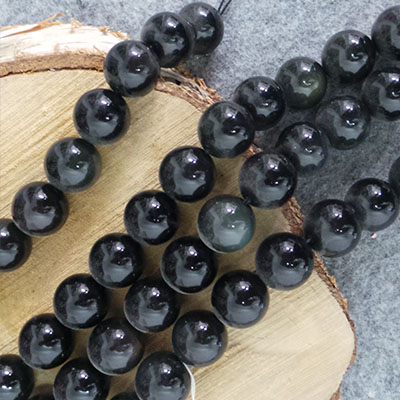 CH56400 Natural Black Obsidian Beads ,For Jewellery 18mm/22Pcs/ Black Color,   ,Material Semi Precious Stones,,Beads (11 5) ()