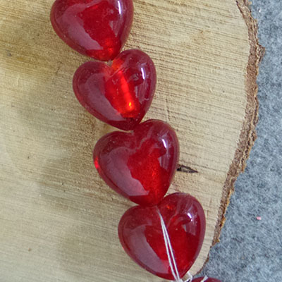 CH56421 Heart glass beads ,for jewellery 26x29mm/15pcs/ red color,   ,material glass,saint valentine,beads (0 0)