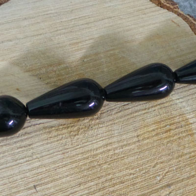CH56532 Pear Shape Natural Black Onyx beads ,For Jewellery 30X15mm/13Pcs/ Black Color,   ,Material ,,Beads (1 0) ()