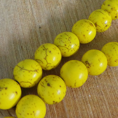 CH56544 Semi precious stones howlite round shape,no filter ,12mm/33pcs ,yellow color (0 0)