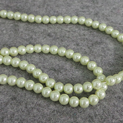 CH56869 Round Shape Glass Pearl Beads  8mm/115Pcs Light Green Color For Jewellery  Beads  (7 13) ()