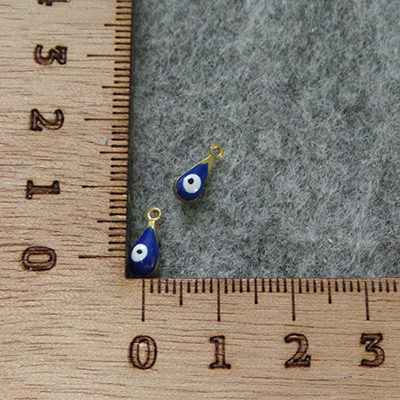 CH57104 Μεταλλικα ματακια με χρωμα 10x4mm/4τεμ. μπλε χρωμα (0 0)