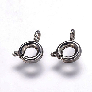 CH57120 Clasps and Lobsters Sterling Silver 925 Spring Ring Clasps,Spring Ring ,8mm/1Pcs ,RHODIUM PLATED (18 39) ()