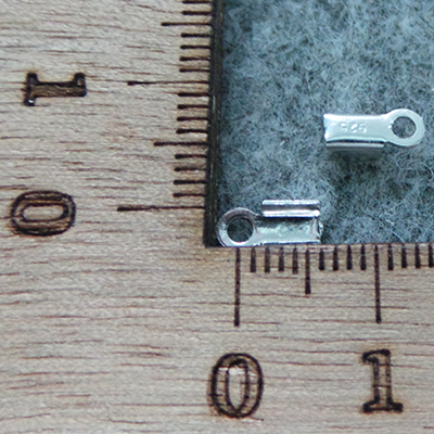 CH57122 Silver 925 Crimp Ends  9X3mm/6Pcs Silver Plated color For Jewellery/Stainless Steel Wire    (128 0) ()