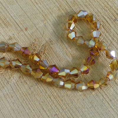 CH57153 Γυάλινες χάντρες ρόμβος Για κόσμημα 6mm/50Τεμ. Επίχρυσο Χρώμα,   ,Συνθεση Γυαλί,Χάντρα (20 0) (gr) ()