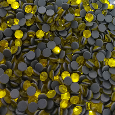 CH57474 Glass hotfix rhinestones 4mm/ss16/1440pcs yellow color (0 0)