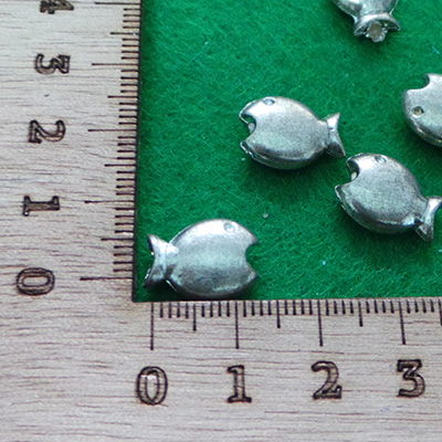 CH57553 Alloy fish beads ,for jewellery 10x15mm/10pcs/ platinum color,   ,material ,summer,beads (0 0)