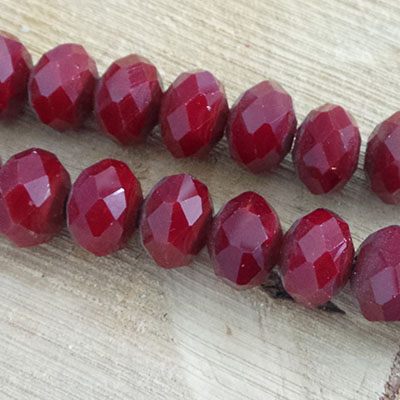 CH57619 Glass glass beads roundelle fct,faceted ,16x12mm/33pcs ,red color (-1 0)
