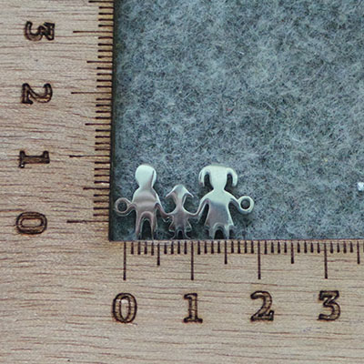 CH57646 Stainless steel family charms 22x12mm/1pcs steel color (0 0)