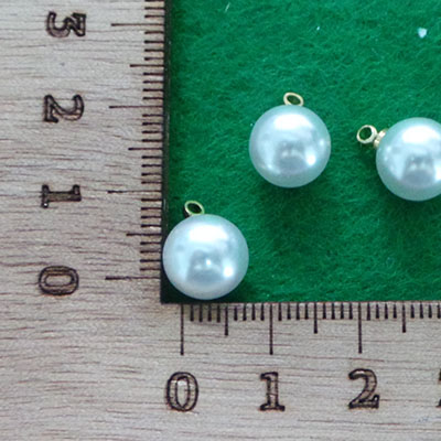 CH57709 Acrylic pearl charms ,for jewellery 10mm//4pcs/ natural color,   ,material acrylic,,charms (-1 0)
