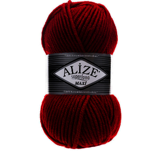 CH57944 Νηματα alize superlana maxi ,100xgr /~100μετρ. ,κοκκινο χρωμα,ακρυλικα col 56 (-1 0)