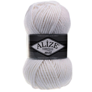CH57946 Νηματα alize superlana maxi ,100xgr /~100μετρ. ,λευκο χρωμα,ακρυλικα col 55 (0 0)