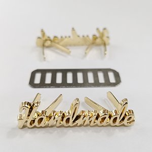 CH57999 Metal Handmade Decortions  For Handbags 31X11mm/1Pcs/   Gold Plated color, With Prongs  ,Material ,, (20 0) ()