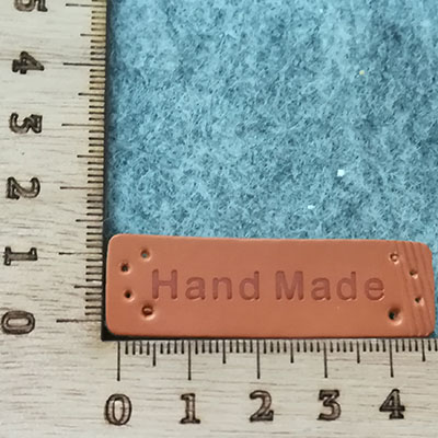 CH58001 Textile handmade tags 15x50mm/5pcs camel color (0 0)