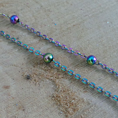 CH58060 Chains stainless steel per meter,satellite chains ,2,5×1,5mm/1meters ,multicolor (0 0)