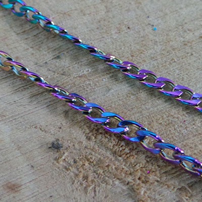 CH58062 Ατσαλινες αλυσιδες curb chain 3,5x2mm/1μετρ. πολυχρωμο (0 0)